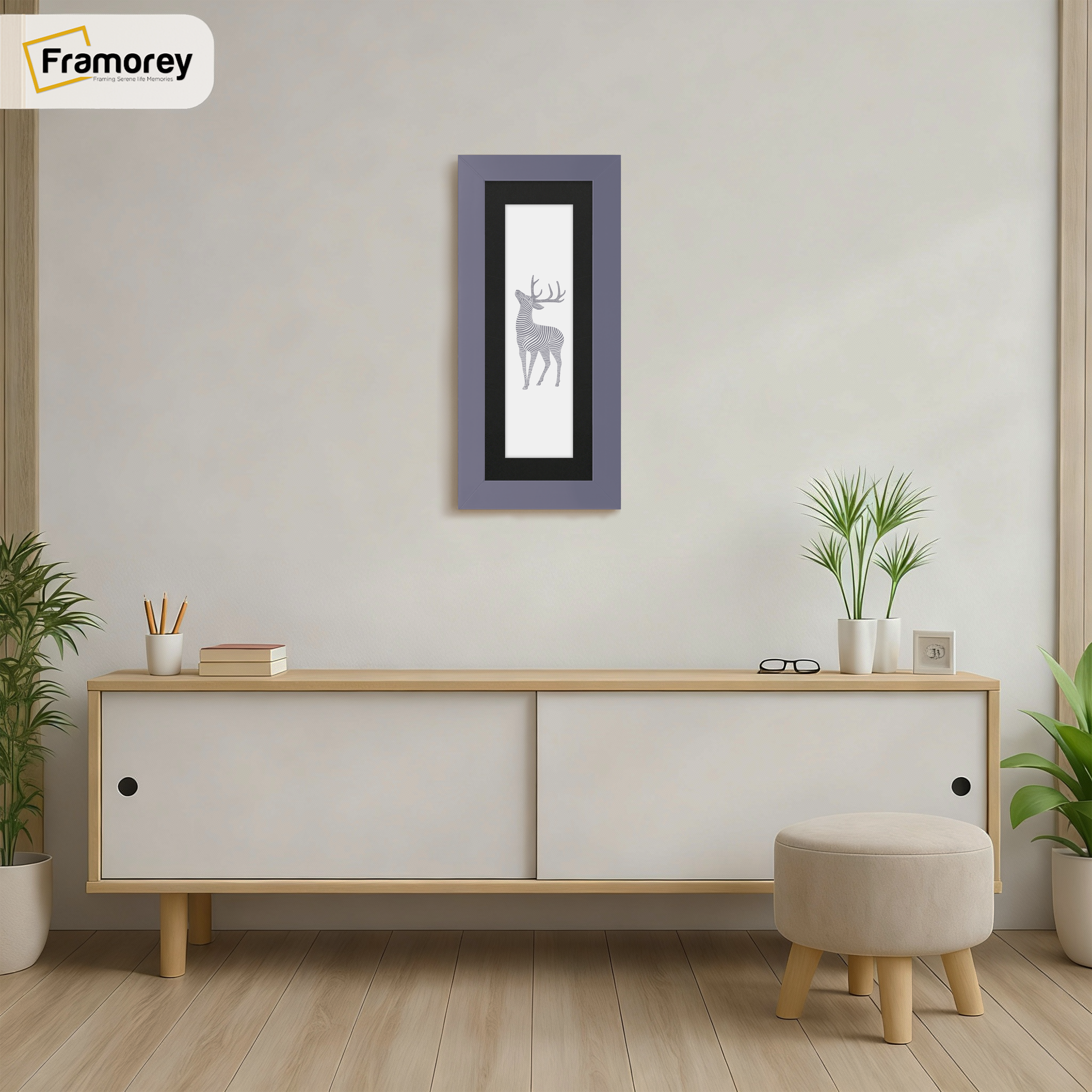 Panoramic Purple Picture Frame With Black Mount