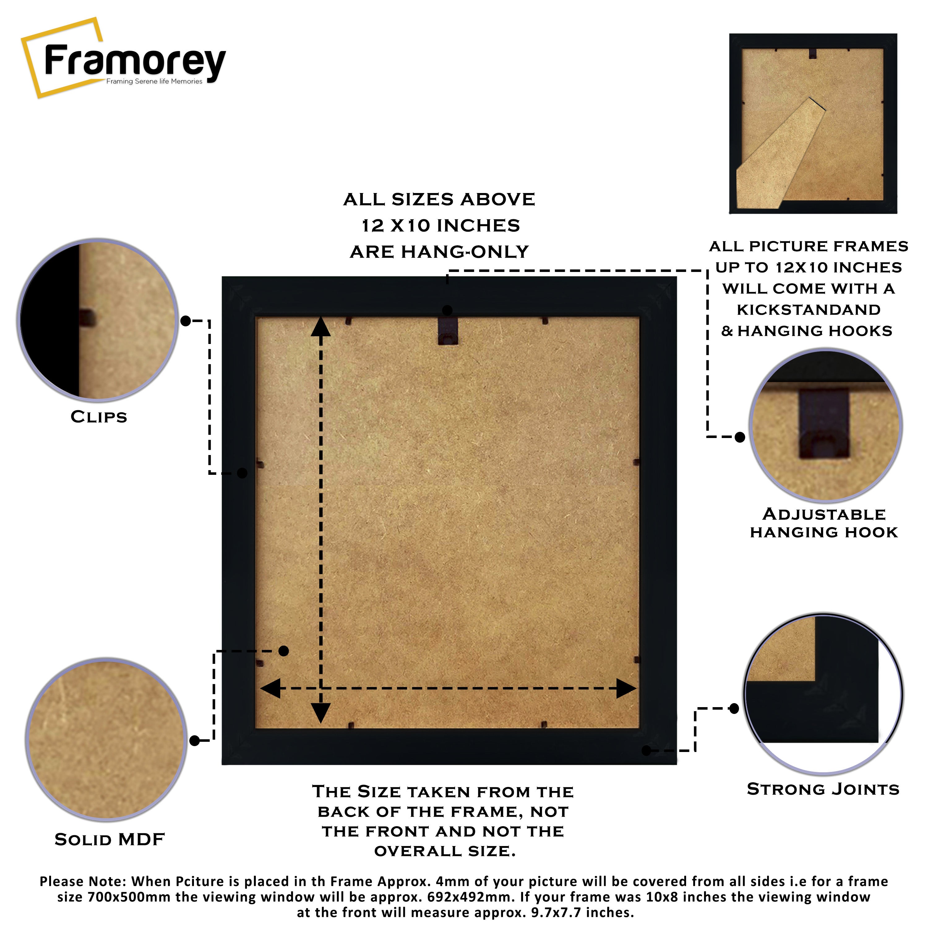 Square Size Gold Picture Frames Handmade Wooden Effect Photo Frames