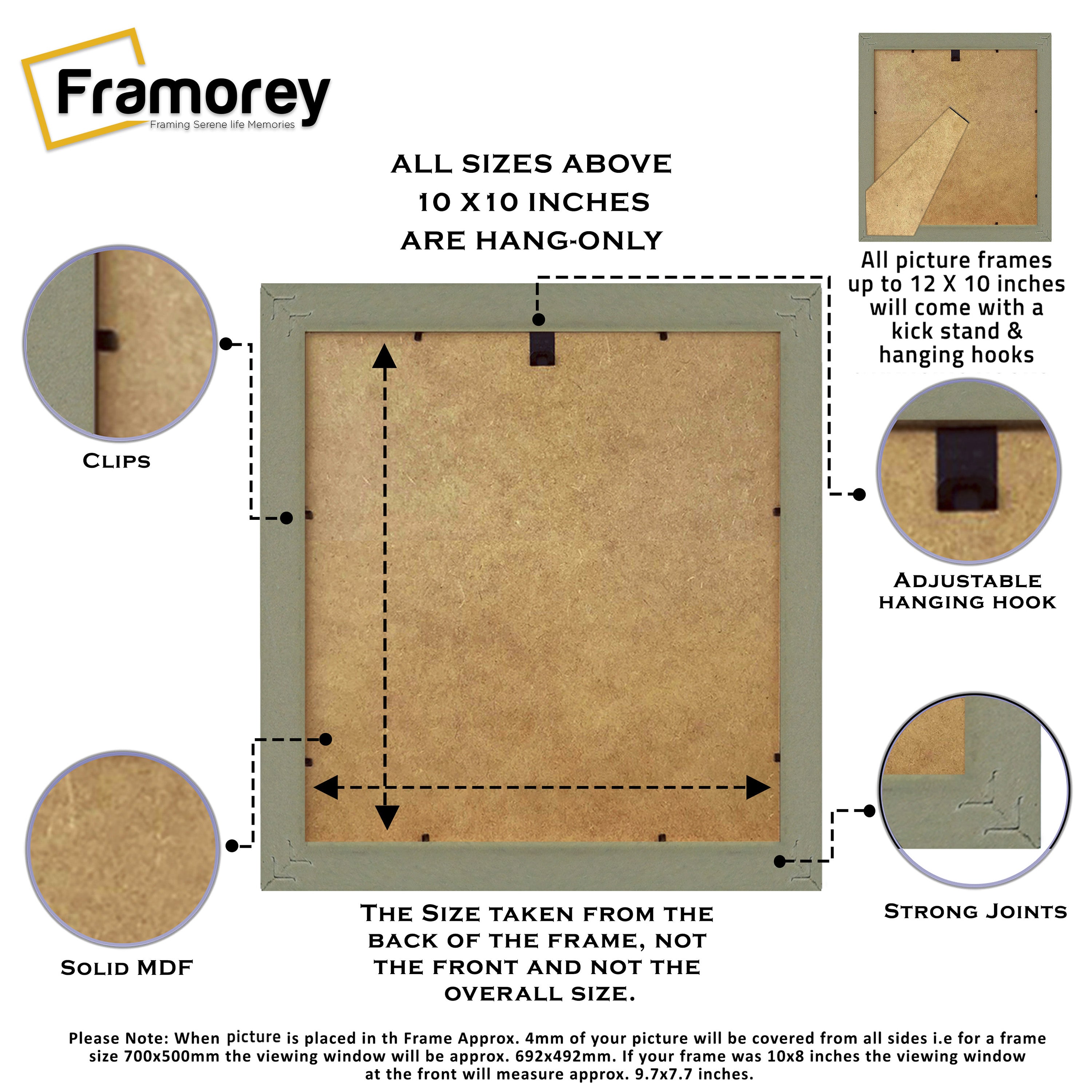 Square Picture Frame Gold Glitter Sparkle Photo Frames With Black Mount