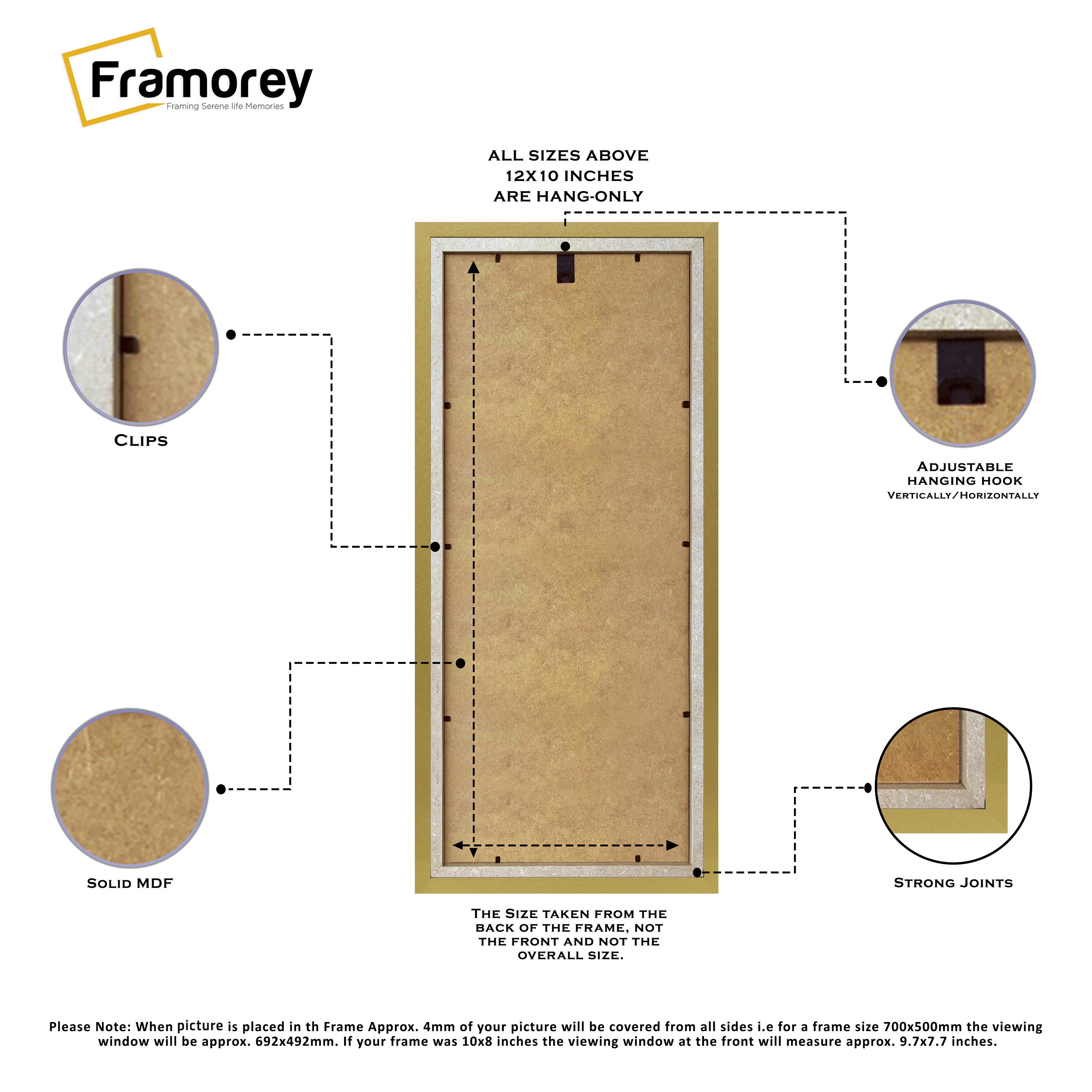 Antique Style Panoramic Gold Picture Frame Wall Art Frame With Black Mount