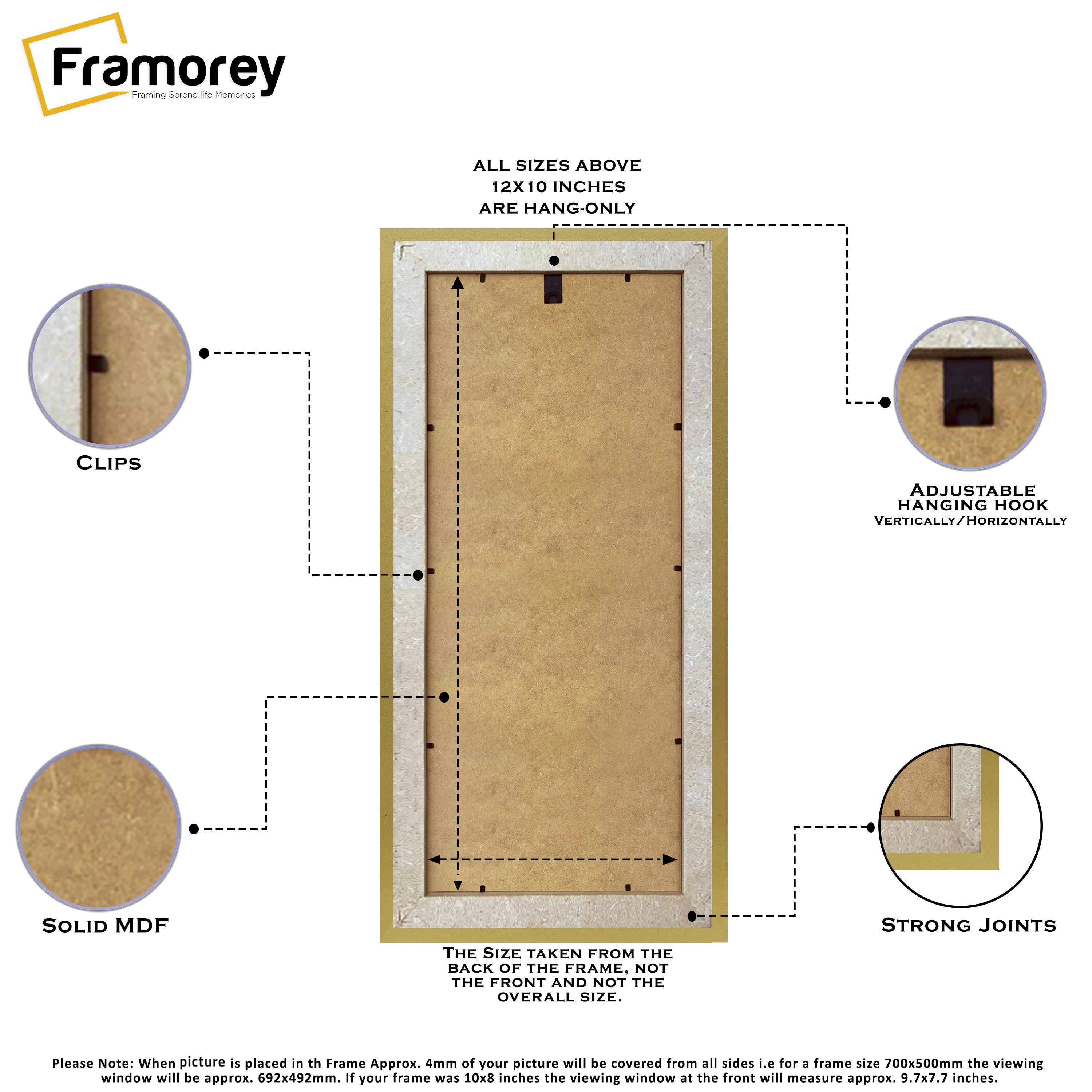Panoramic Gold Picture Frame Handmade Wooden Frame With White Mount