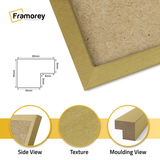 close view of gold Poster frame featuring side view texture and molding view