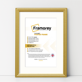 Gold antique-style poster frame with white mount, Framorey handmade picture frame for wall display
