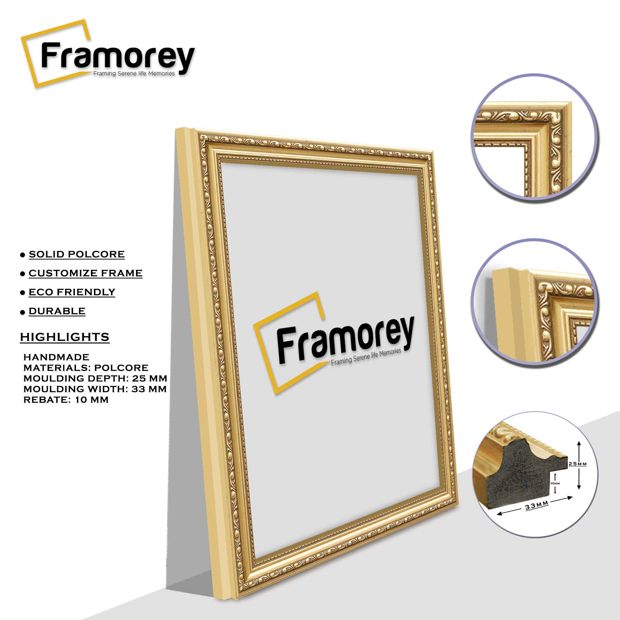 Gold Shabby Chic Photo Frames Picture Frame