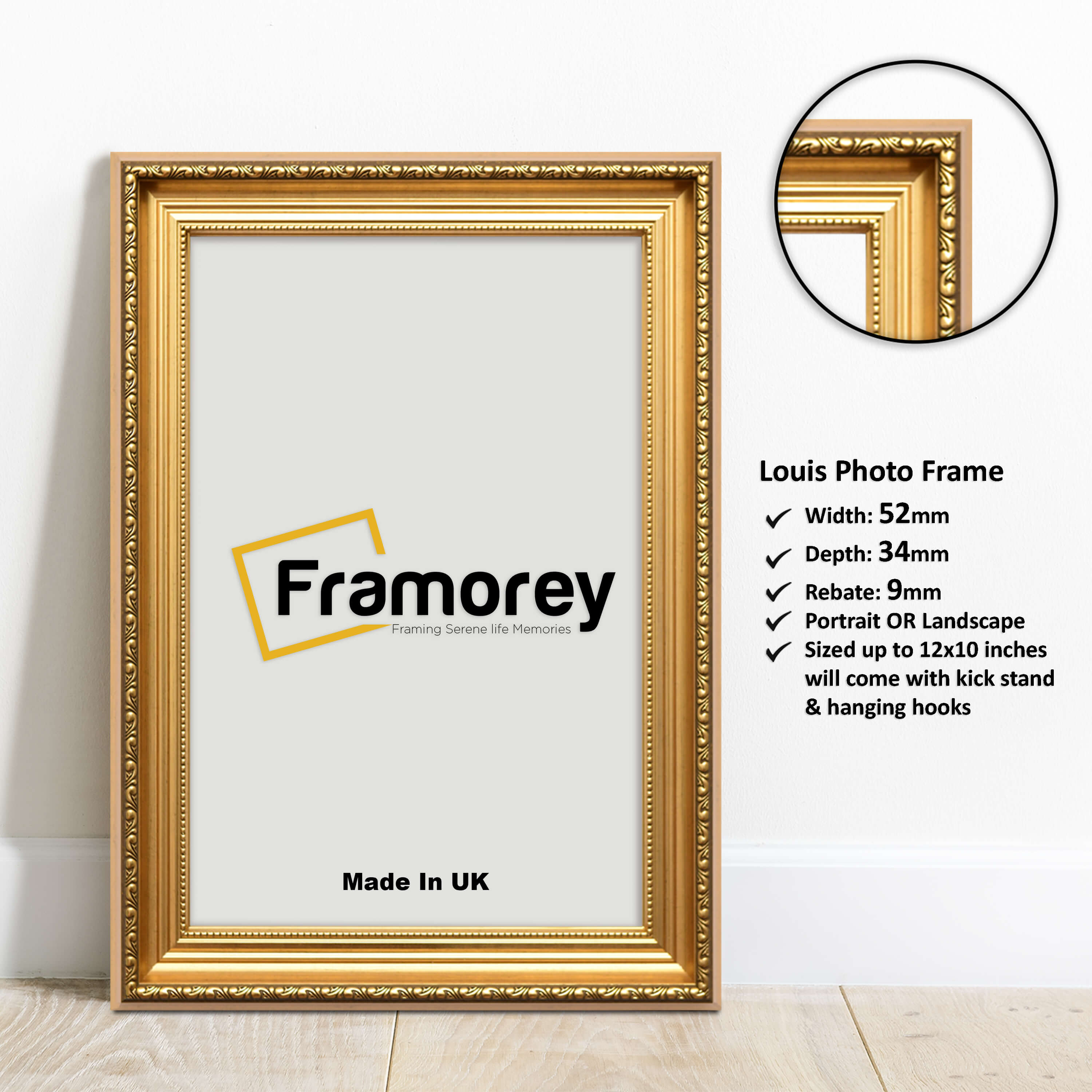 Gold Picture Frames Louis Style Wall Hanging Photo Frames
