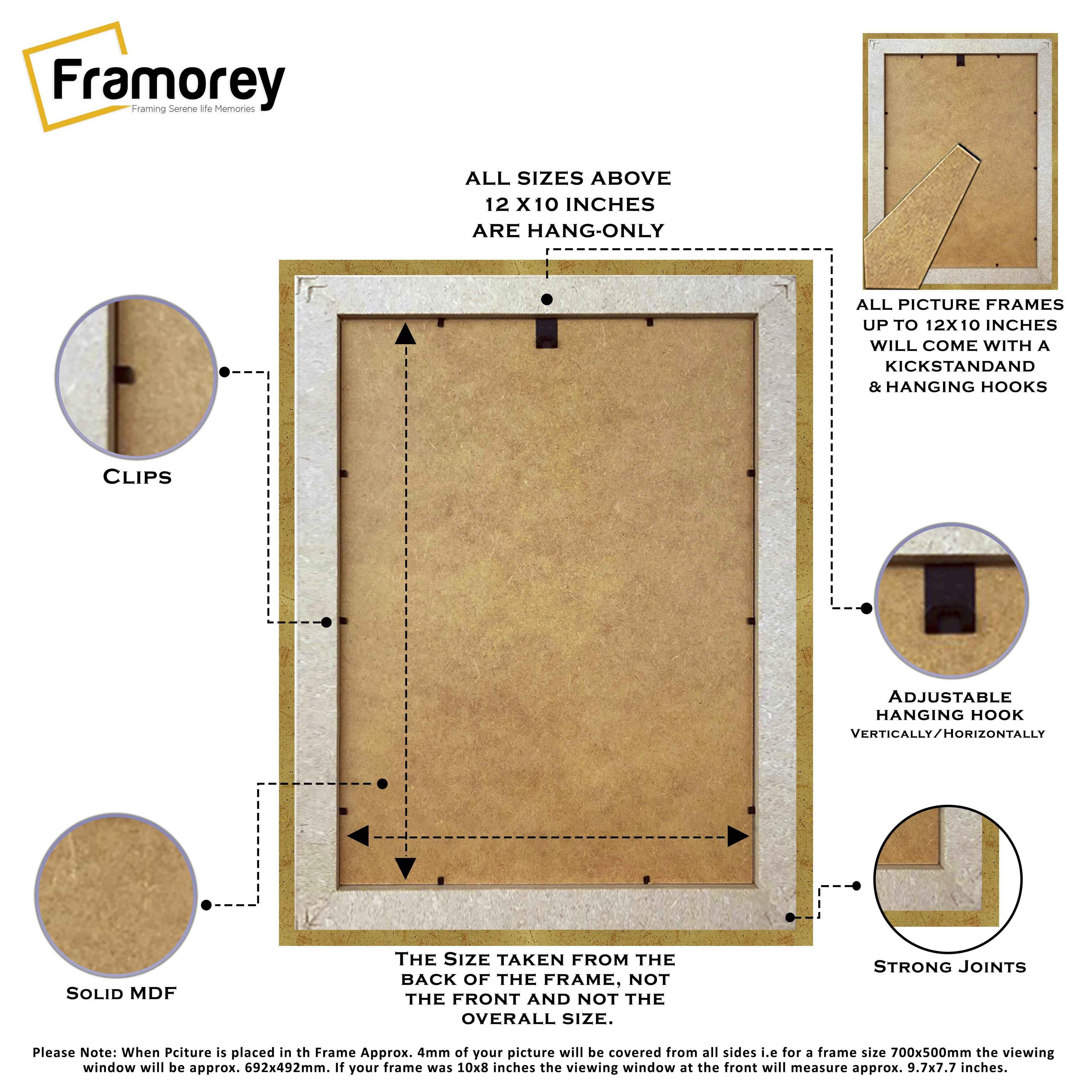 Gold Picture Photo Frames Handmade Wooden Effect Poster Frames With White Mount