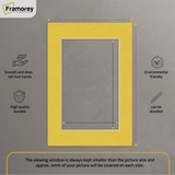 Gold Bevel Cut Mount with some measurements and some features describe in this image.