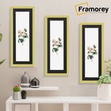 Panoramic Step Style Gold Photo Frame With Black Mount