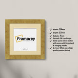 Square Gold Picture Frames Handmade Wooden Photo Frames With Ivory Mount