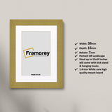 Gold Picture Frames Handmade Wooden Effect Photo Frames With White Mount