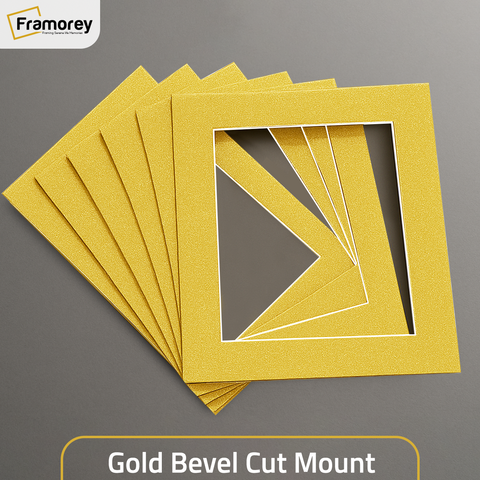 Gold Bevel Cut Mount.