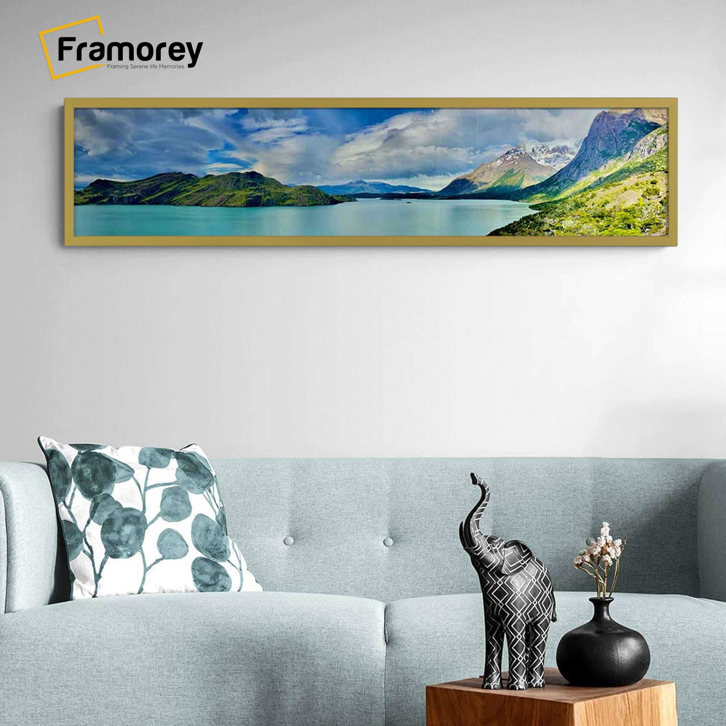 Thin Matt Gold Panoramic Picture Frame Poster Frames