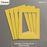 Gold Bevel Cut Mount pack of 4.