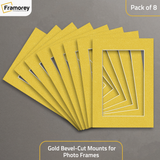 Gold Bevel Cut Mount pack of 8.