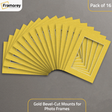 Gold Bevel Cut Mount pack of 16.