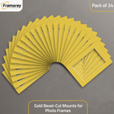 Gold Bevel Cut Mount pack of 24.