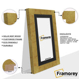 Panoramic Gold Picture Frames Wooden Poster Frames With Black Mount