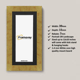 Panoramic Gold Picture Frames Wooden Poster Frames With Black Mount
