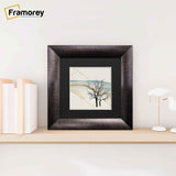 Square Size Brushed Gold Picture Frames With Black Mount