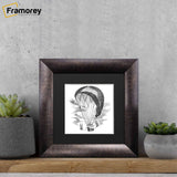 Square Size Brushed Gold Picture Frames With Black Mount