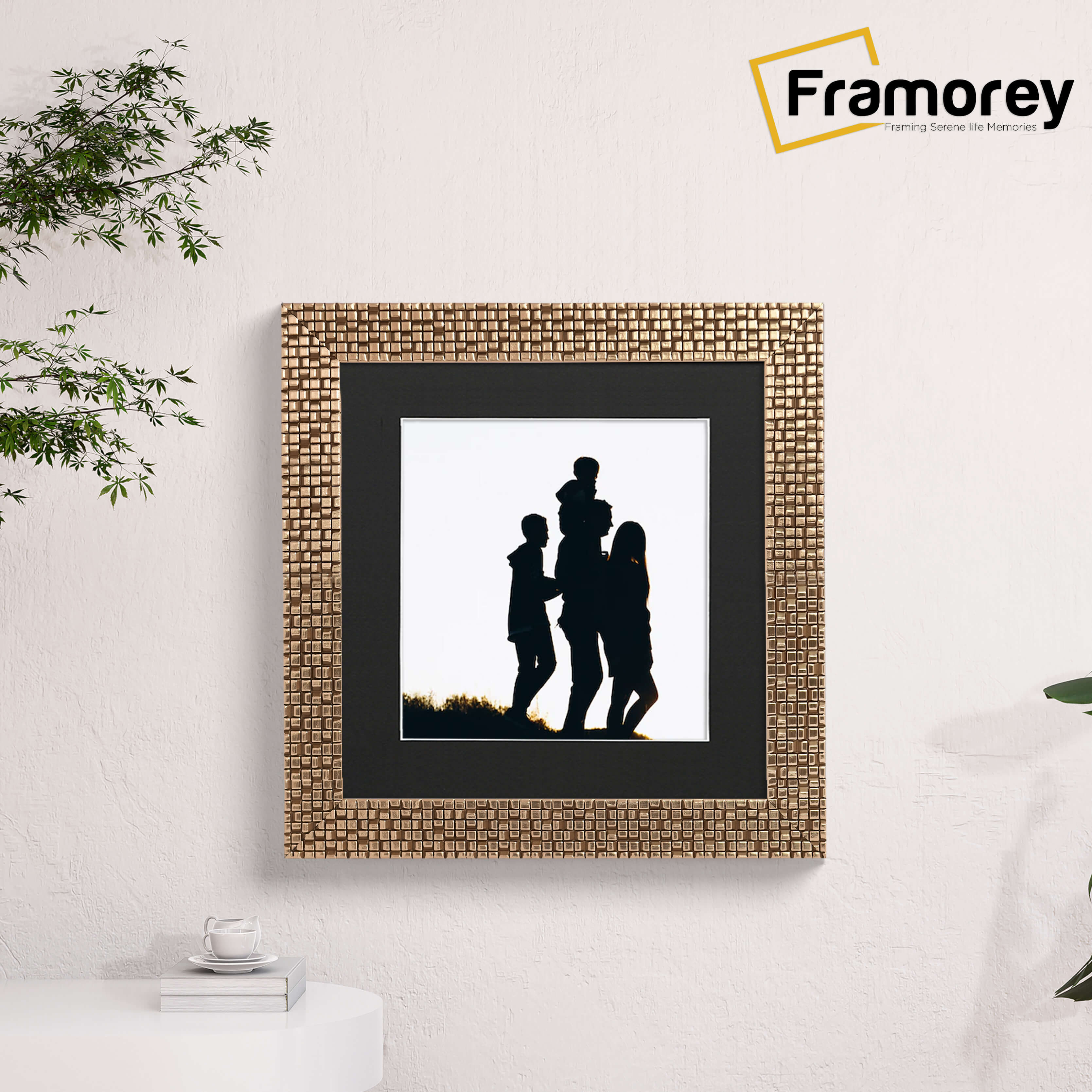 Square Size Copper Picture Frame Rockstar Style Photo Frame With Black Mount