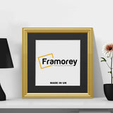 Antique Style Square Size Gold Picture Frame with Black Mount