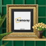 Square Photo Frames Gold Dahlia Wall Art Frame With Black Mount