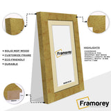 Panoramic Gold Picture Frames Handmade Wooden Frames With Ivory Mount