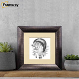 Square Size Brushed Gold Picture Frames With Ivory Mount