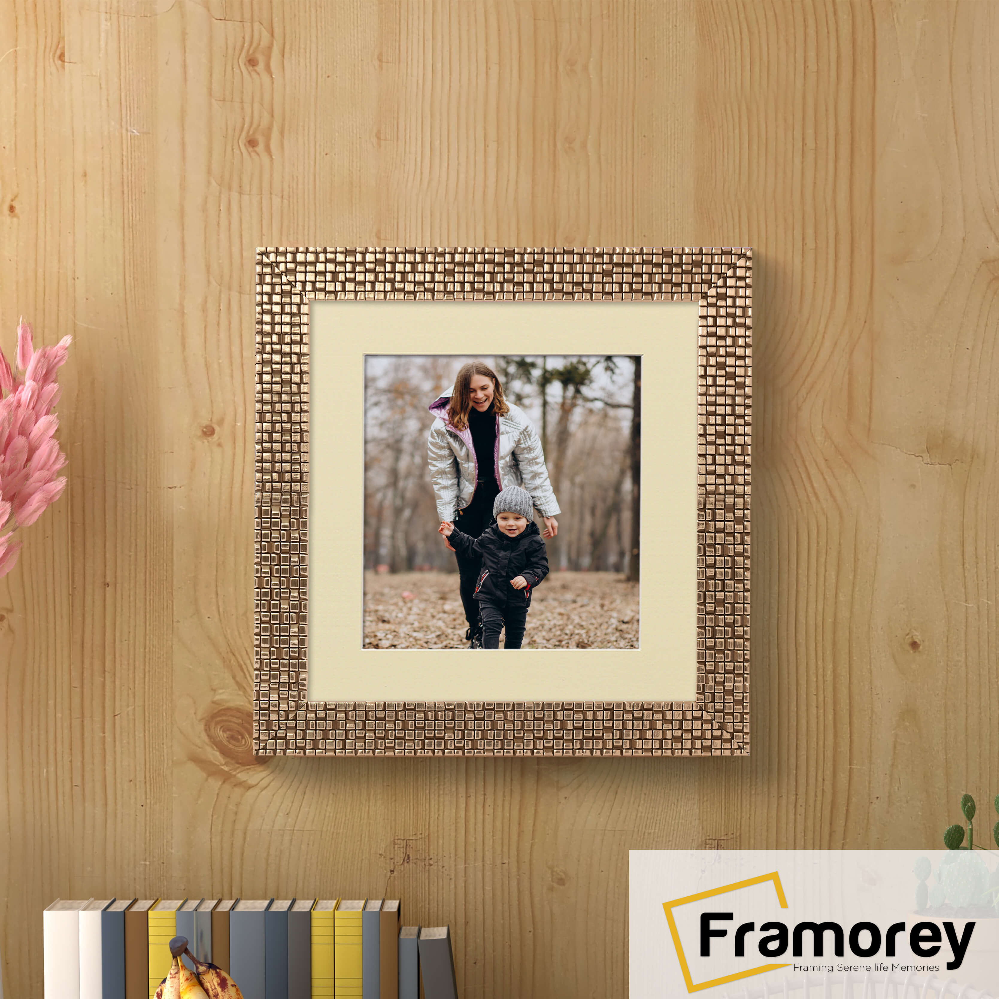 Square Size Copper Picture Frame Rockstar Style Photo Frame With Ivory Mount