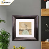 Square Size Brushed Gold Picture Frames With White Mount