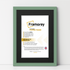 Green antique-style poster frame with black mount, Framorey handmade picture frame for wall display