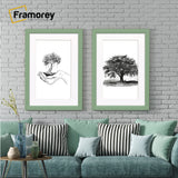 Antique Style Green Picture Frame Wall Art Photo Frame With White Mount