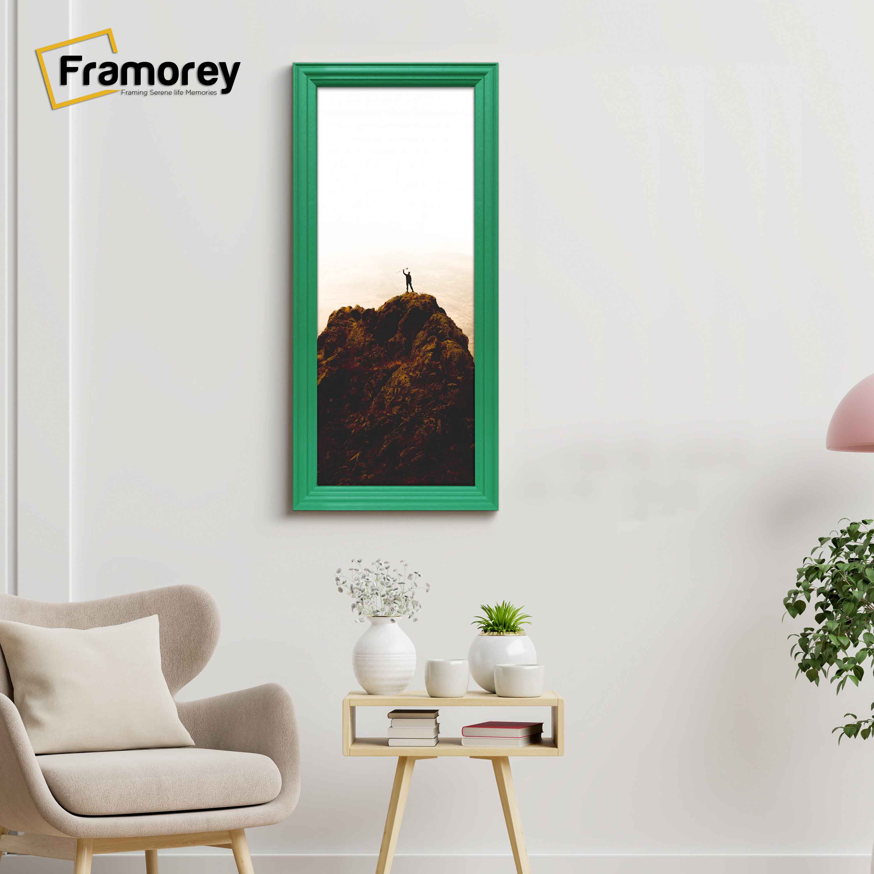 Antique Style Panoramic  Size Green Picture Frame Wall Art Photo Frame