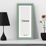 Antique Style Panoramic Green Picture Frame Wall Art With White Mount