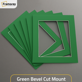 Green Bevel Cut Mount.