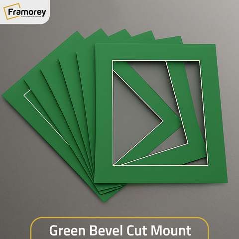 Green Bevel Cut Mount.
