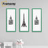 Thin Matt Panoramic Green Picture Frames With White Mount