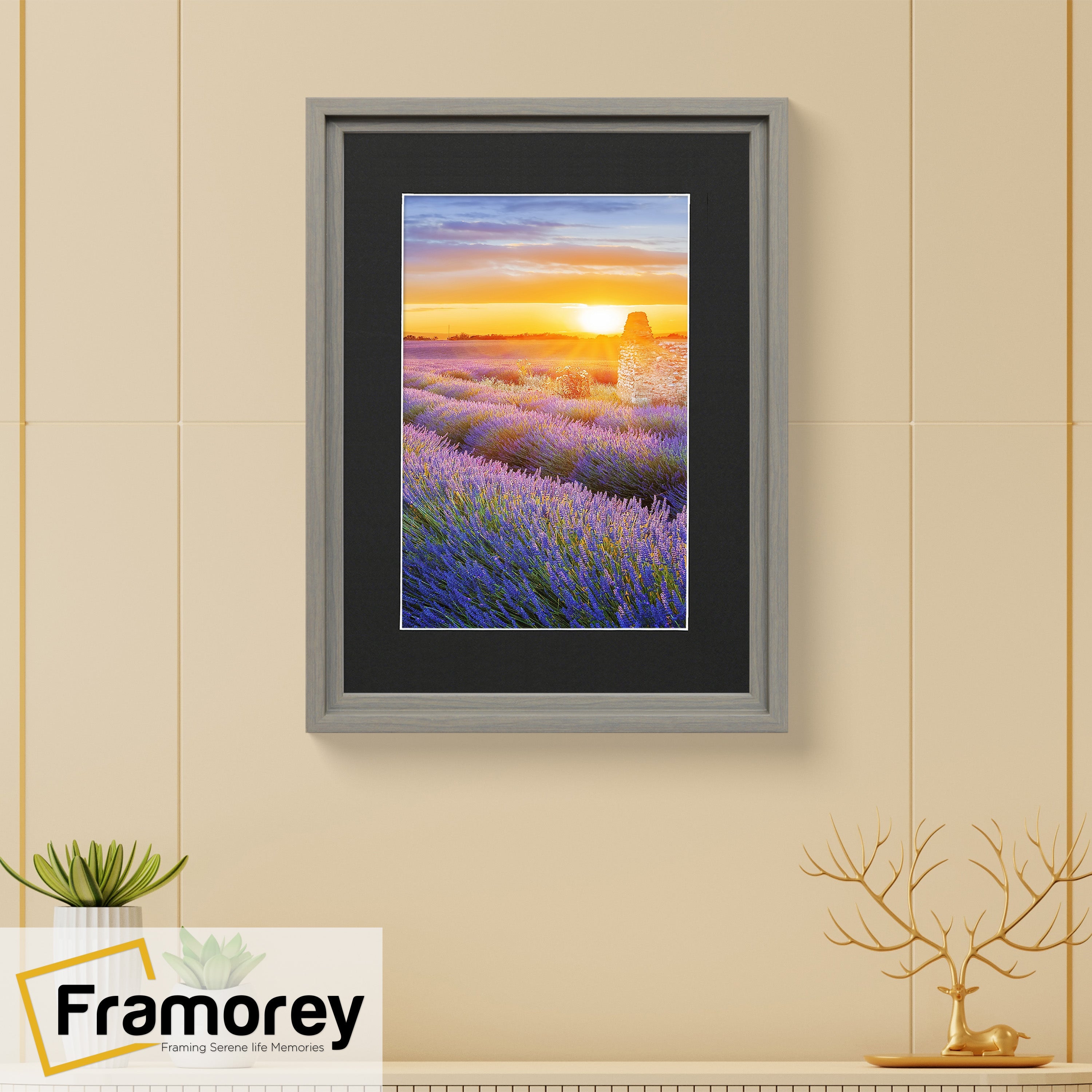 Grey Picture Frame Oslo Style Photo Frames With Black Mount