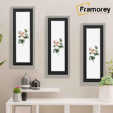 Panoramic Step Style Grey Photo Frame With Black Mount