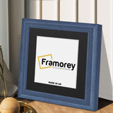 Square Size Grained Grey Picture Frame Fletcher Wood Style With Black Mount