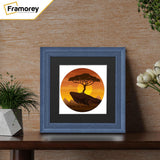 Square Size Grained Grey Picture Frame Fletcher Wood Style With Black Mount