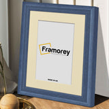 Grained Grey Picture Frame Fletcher Wood Wall Art Frame With Ivory Mount