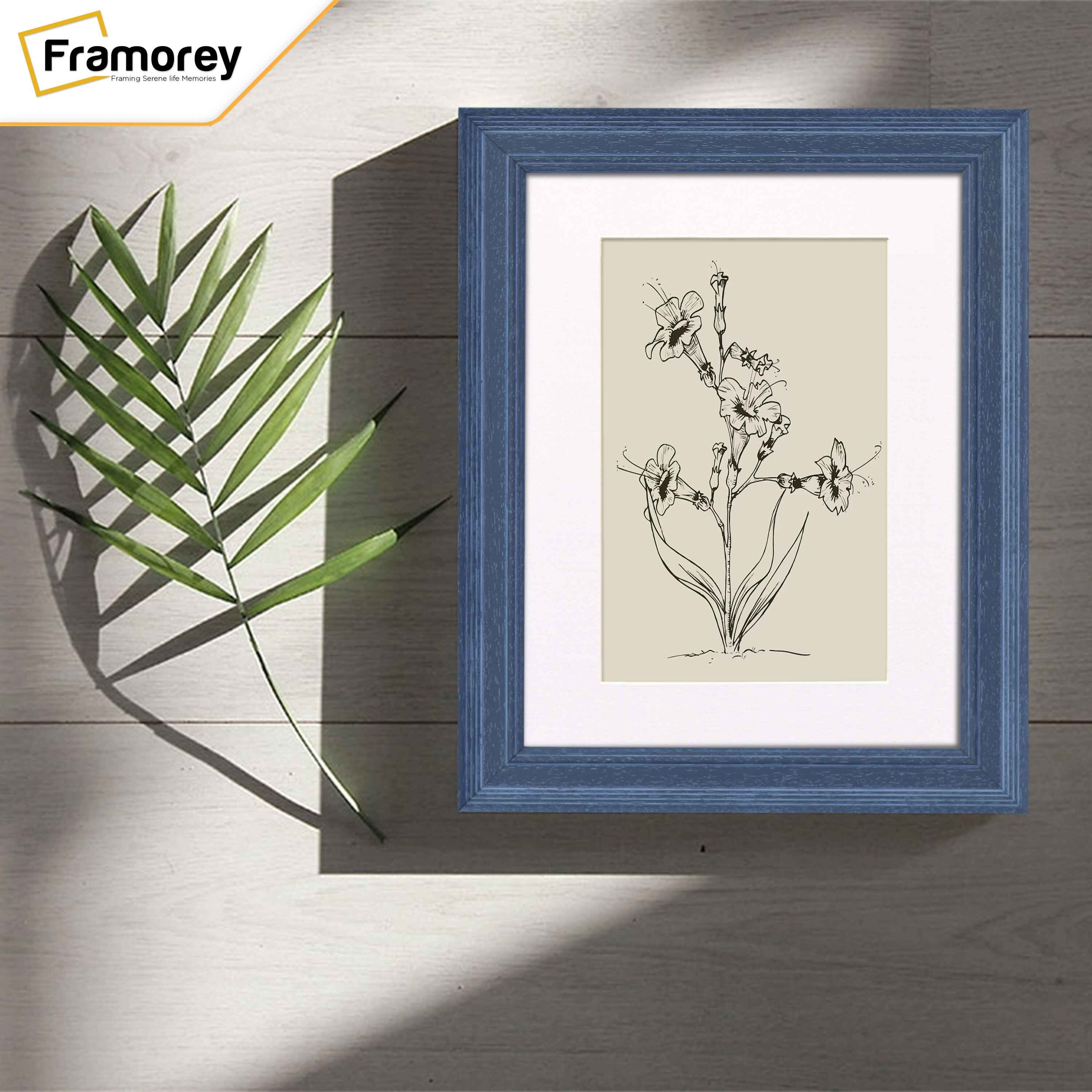 Grained Grey Picture Frame Fletcher Wood Wall Art Frame With White Mount