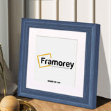 Square Size Grained Grey Picture Frame Fletcher Wood Style With White Mount