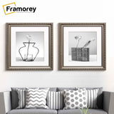 Square Size Gun Metal Shabby Picture Frame With White Mount