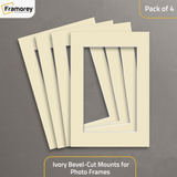 Ivory Bevel Cut Mount pack of 4.