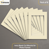 Ivory Bevel Cut Mount pack of 8.