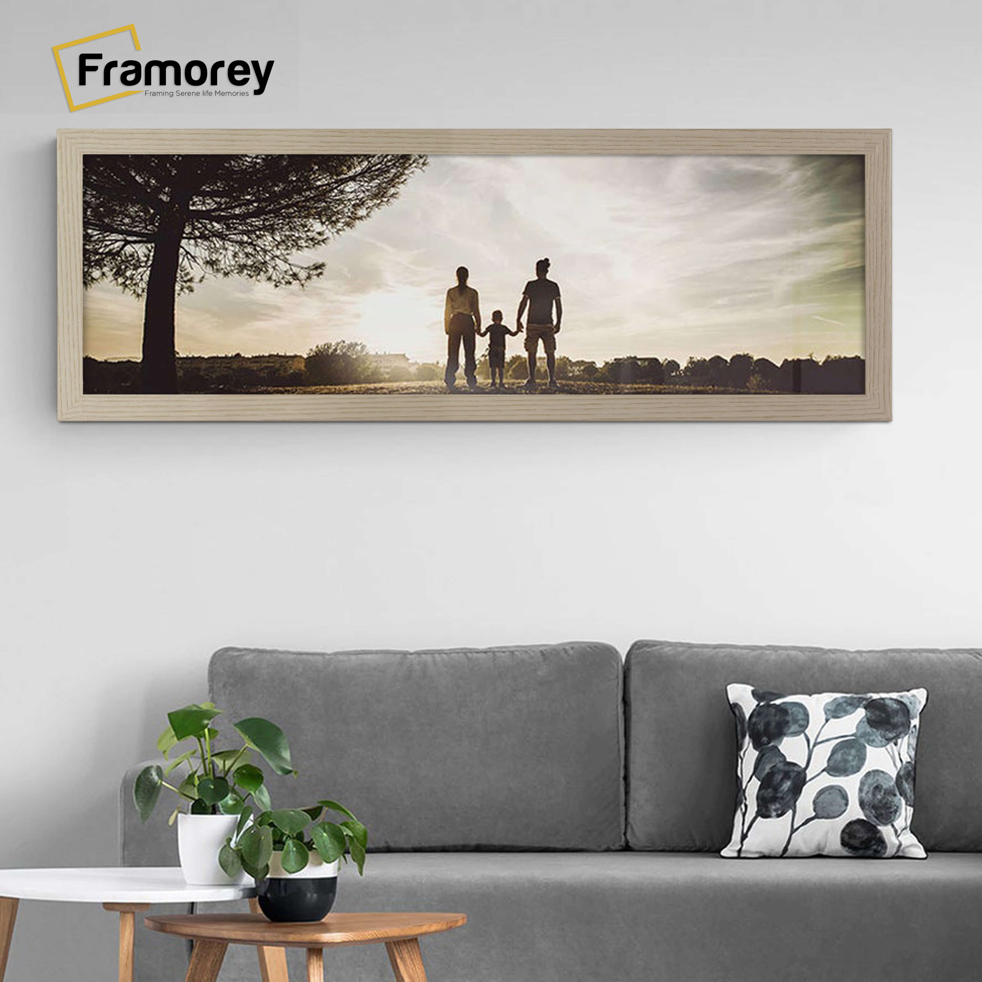 Panoramic Size Light Oak Picture Frames Wall Décor Frame