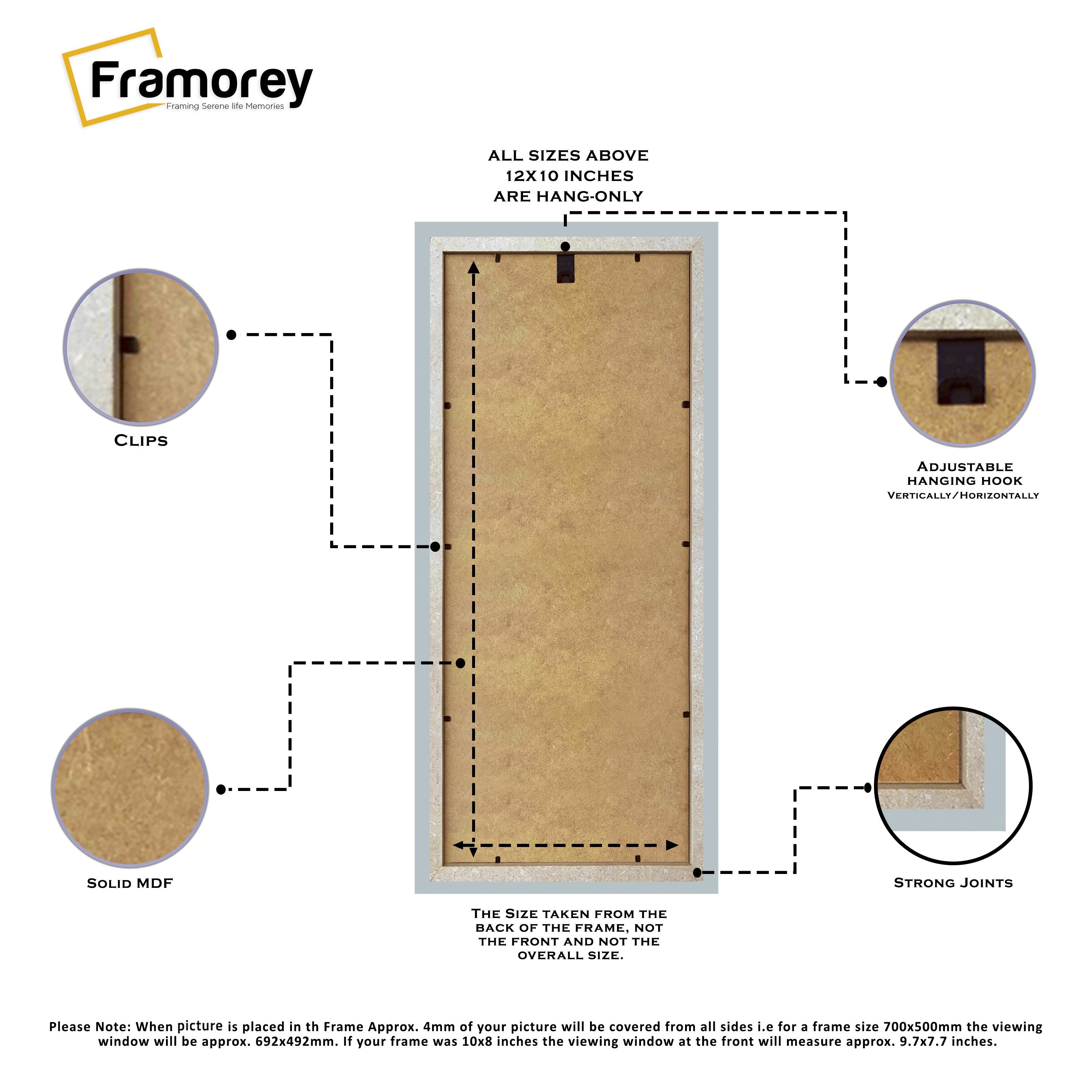 Panoramic Light Grey Picture Frame With Ivory Mount Wall Decor Frame